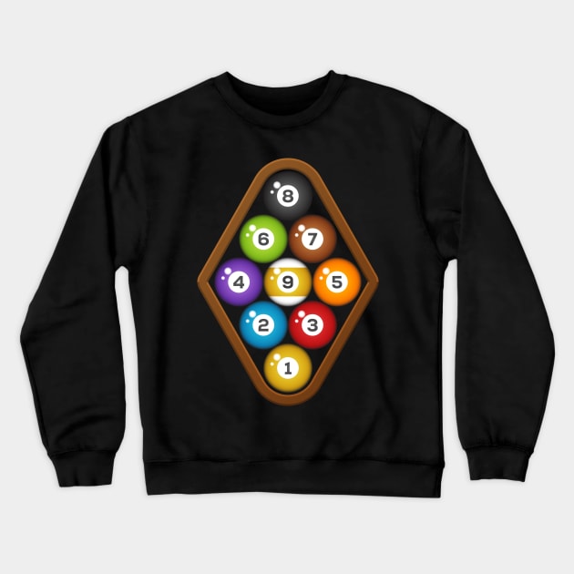 REALISTIC 9 BALL BILLIARDS Crewneck Sweatshirt by cachuabi